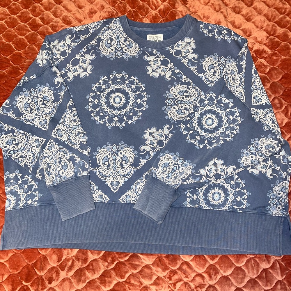 American Eagle Blue Patterned oversized Women's P… - image 2